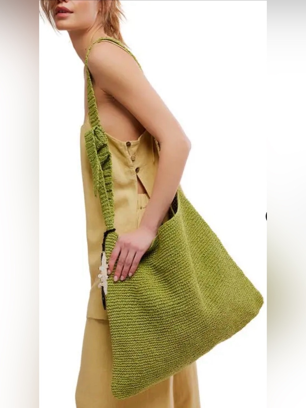 NWT Free People Coastal Crush Straw Tote - Picture 2 of 6